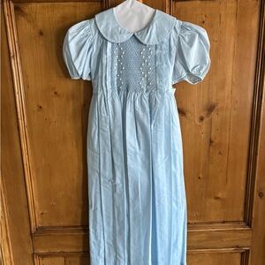 Strasburg Light Blue Dress with Embroidered Bodice